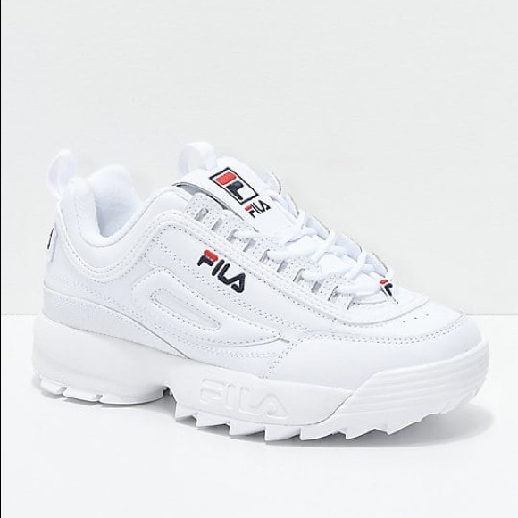 fila disruptor shiny white